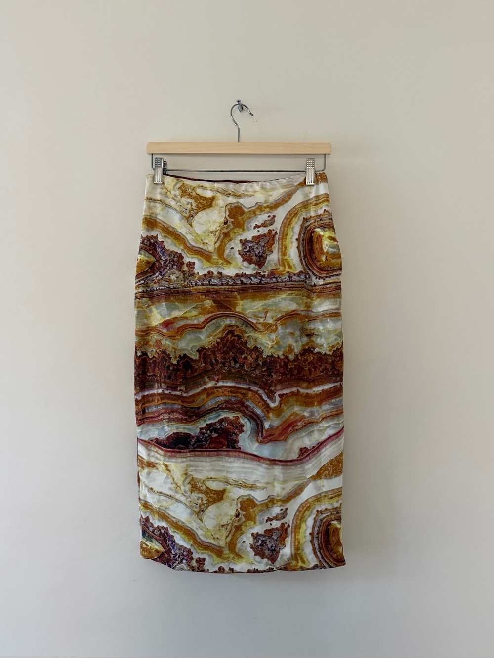 LE SUPERBE Sliced Agate Midi Pull On Skirt